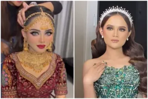 Sama-sama dipersunting keluarga Alwi, ini 7 beda gaya makeup pernikahan Putri D'Academy dan Nia LIDA