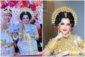 Sama-sama dipersunting keluarga Alwi, ini 7 beda gaya makeup pernikahan Putri D'Academy dan Nia LIDA