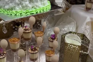 8 Hidangan menyambut pengantin baru Yislam kakak Fadil Jaidi dan Miskah, komplet serba manis