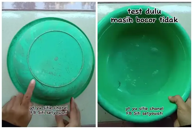Cukup andalkan 1 bahan minuman, ini trik menambal baskom plastik pecah agar tidak bocor lagi