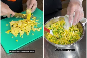 Jangan langsung digoreng, ini trik bikin bakwan jagung Manado agar hasilnya lebar & renyah tahan lama