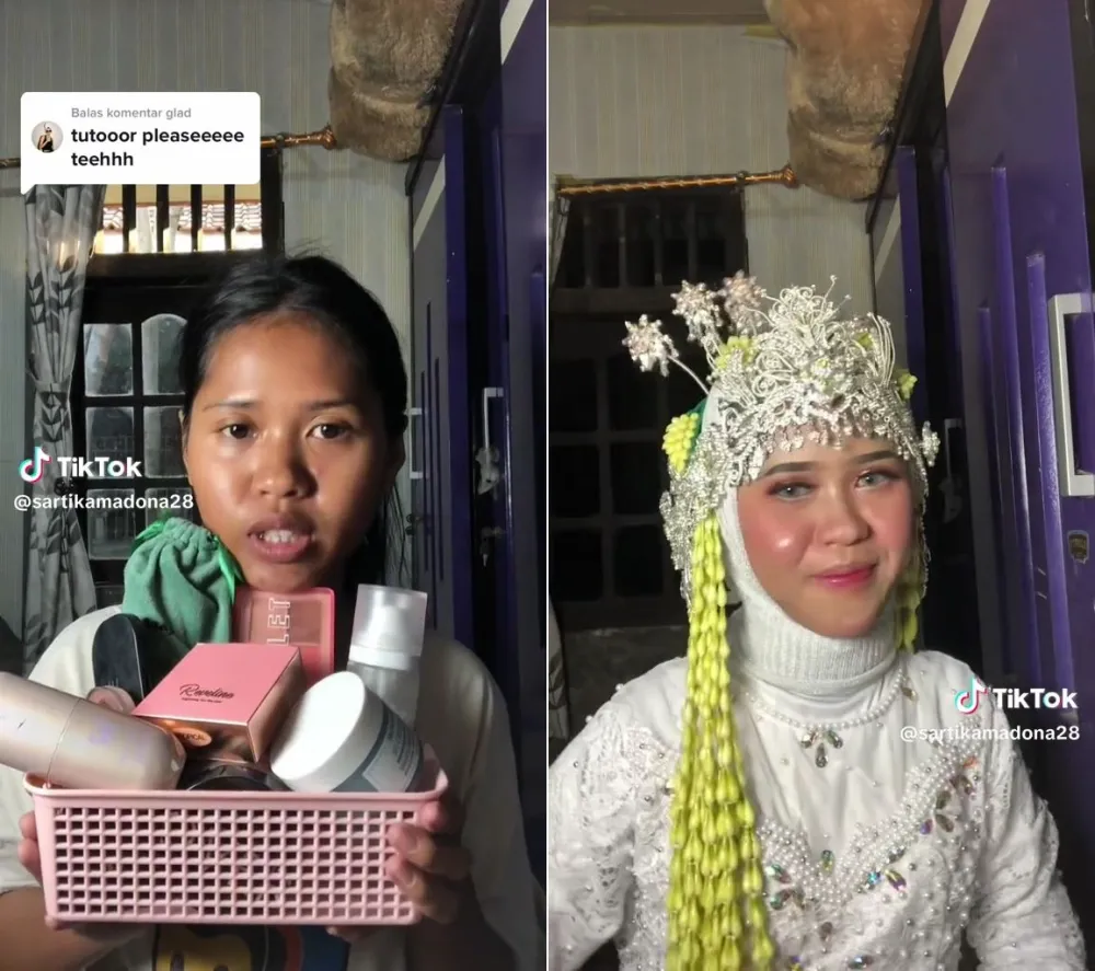 pengantin mirip syahnaz © TikTok