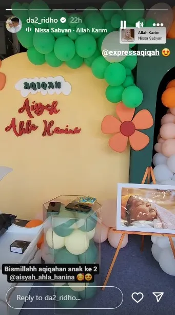akikah anak kedua Ridho D'Academy dan Syifa © Instagram