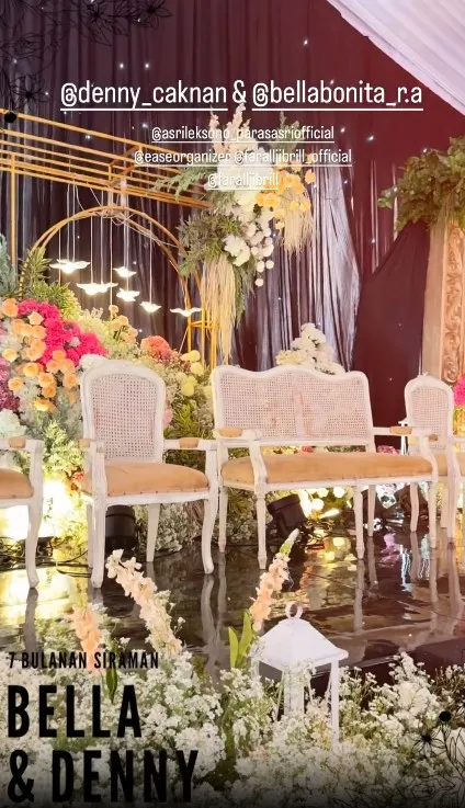 dekorasi mitoni anak pertama Bella Bonita © Instagram