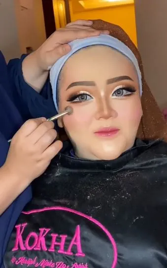 Transformasi makeup wanita berpipi chubby berbagai sumber