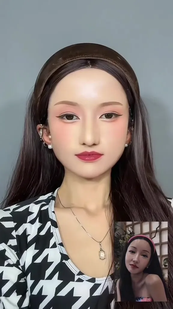 wanita ini recreate makeup ala Lucinta Luna © TikTok wanita ini recreate makeup ala Lucinta Luna © TikTok