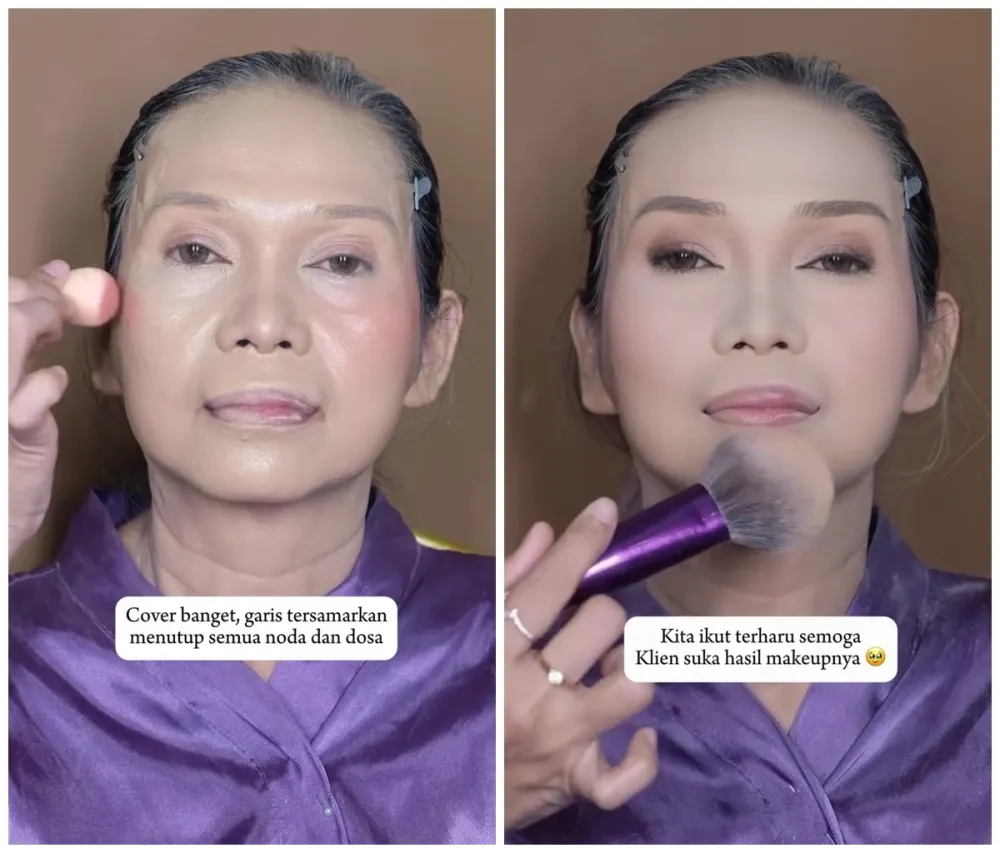 transformasi wanita 60 tahun dirias fresh nude © Instagram transformasi wanita 60 tahun dirias fresh nude © Instagram