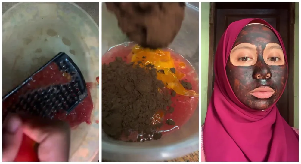 wanita ini cuma pakai masker alami © YouTube